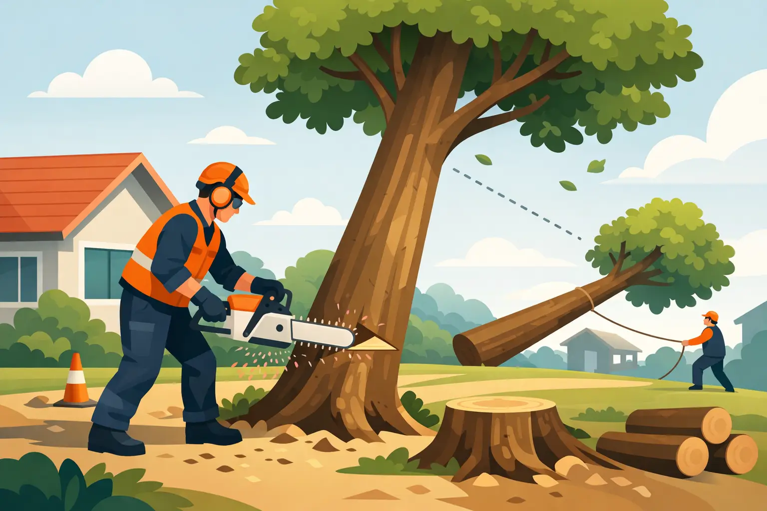 Cara Tebang Pokok Dekat Rumah dengan Selamat