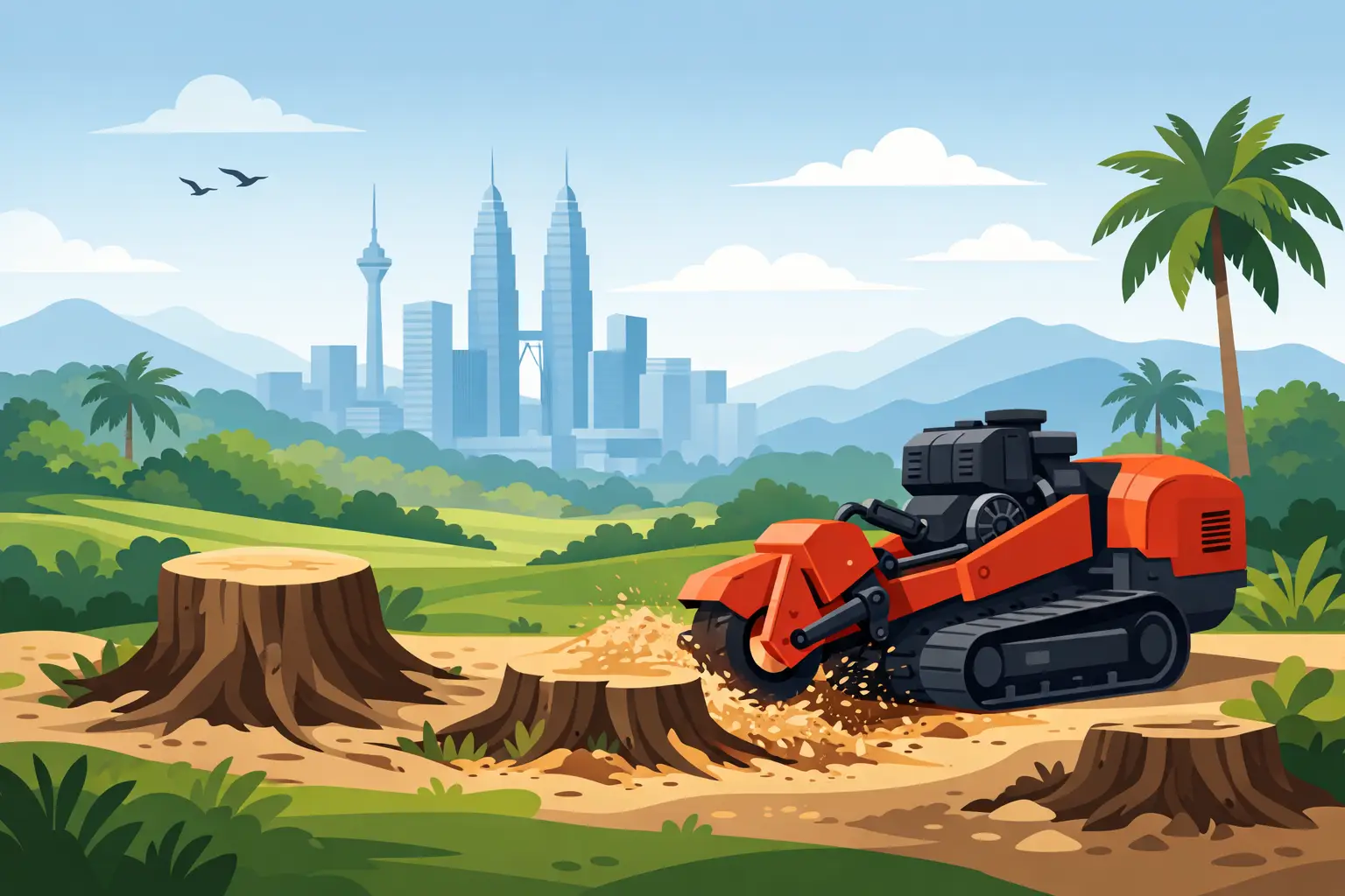 Harga Mesin Buang Tunggul Pokok di Malaysia