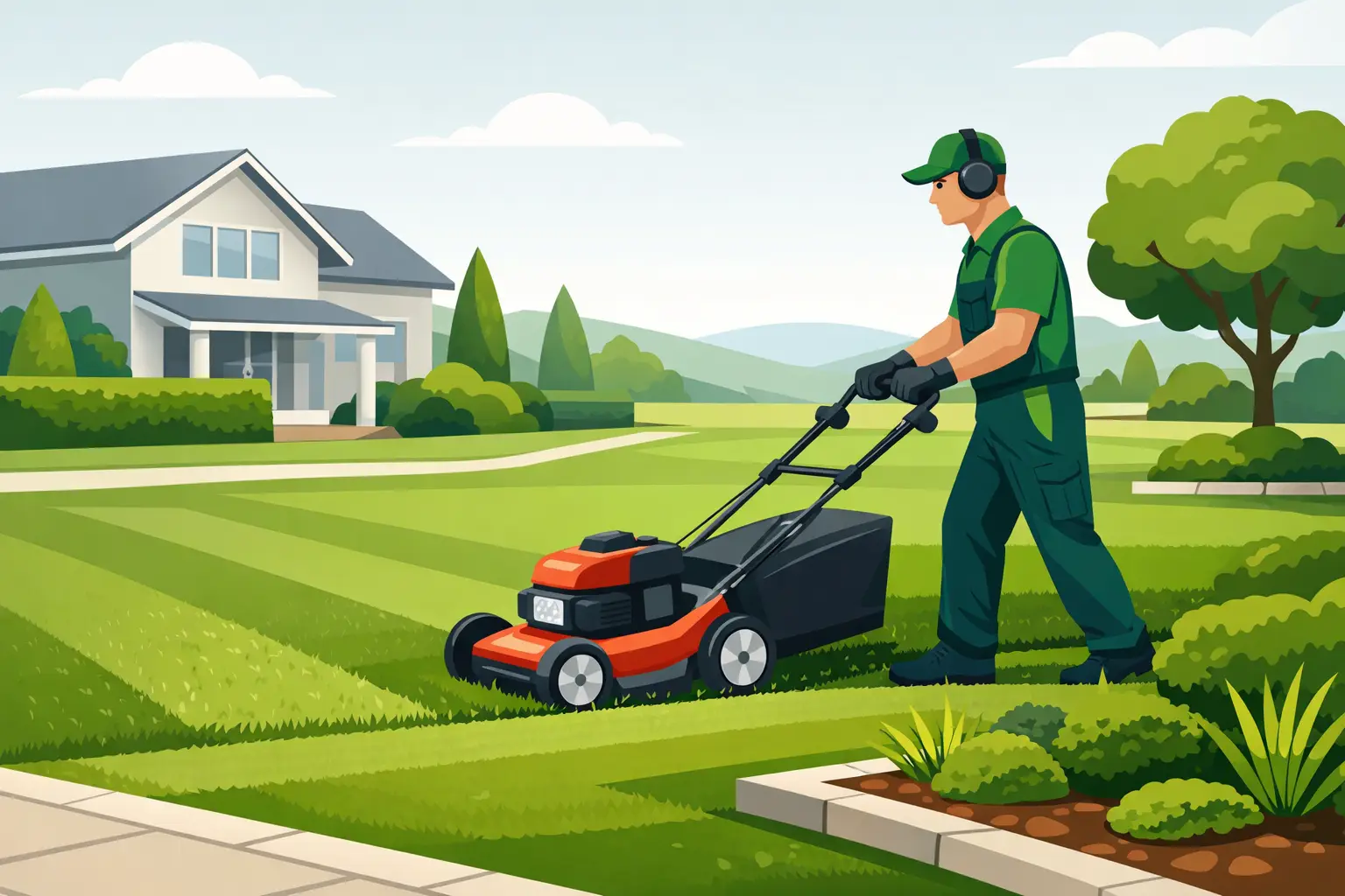 Servis Potong Rumput Kawasan Rumah yang Teratur